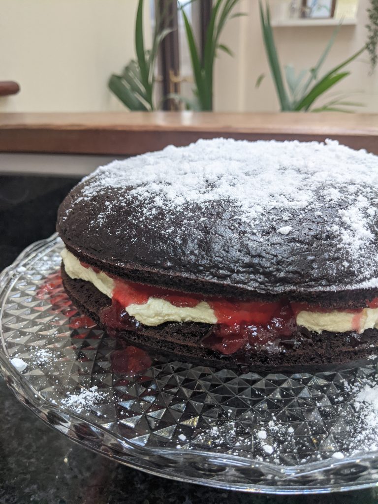 vegan chocolate victoria sponge cake